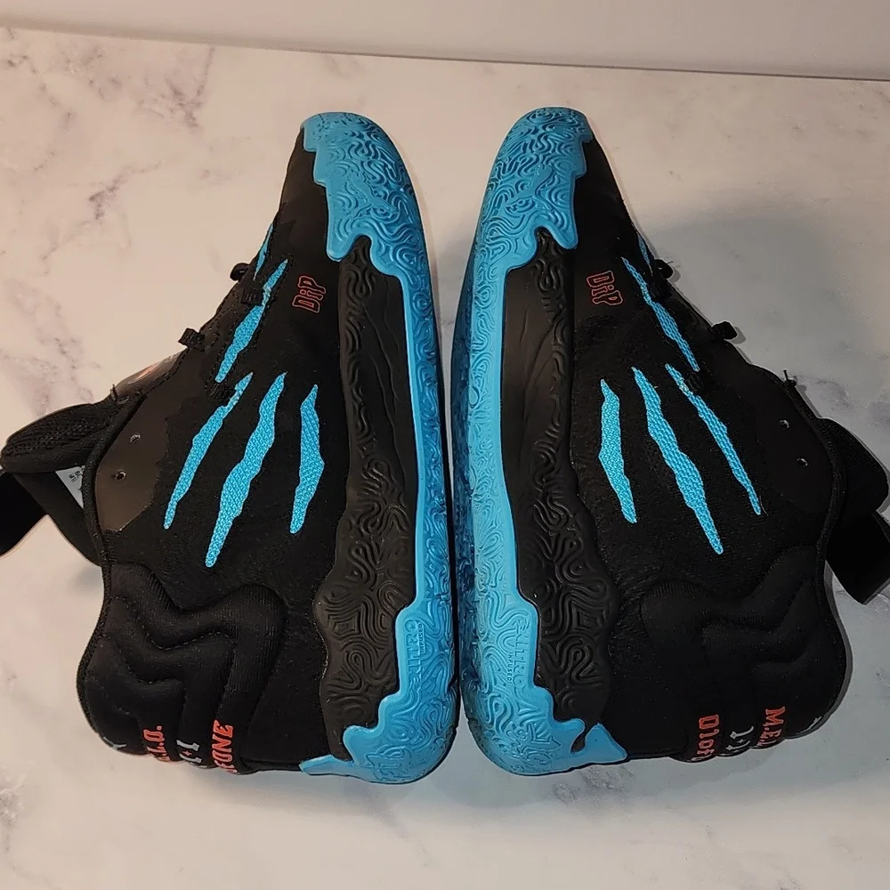 PUMA Rare Fear   Blue Hive Basketball Black Sneakers Athletic Shoes Unixes